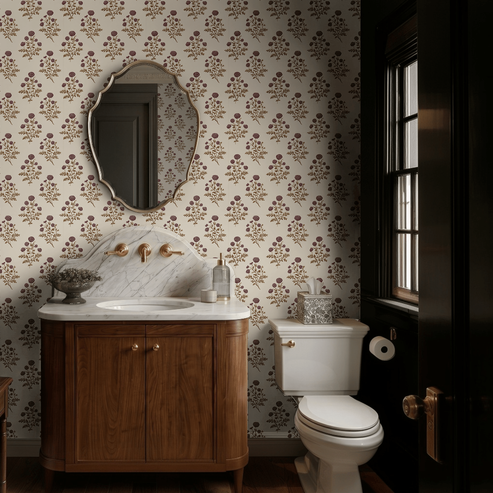 Clarice Block Print Wallpaper - Painted Paper