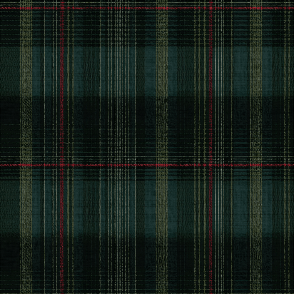 Classic Green Tartan Faux Grasscloth Wallpaper - Painted Paper