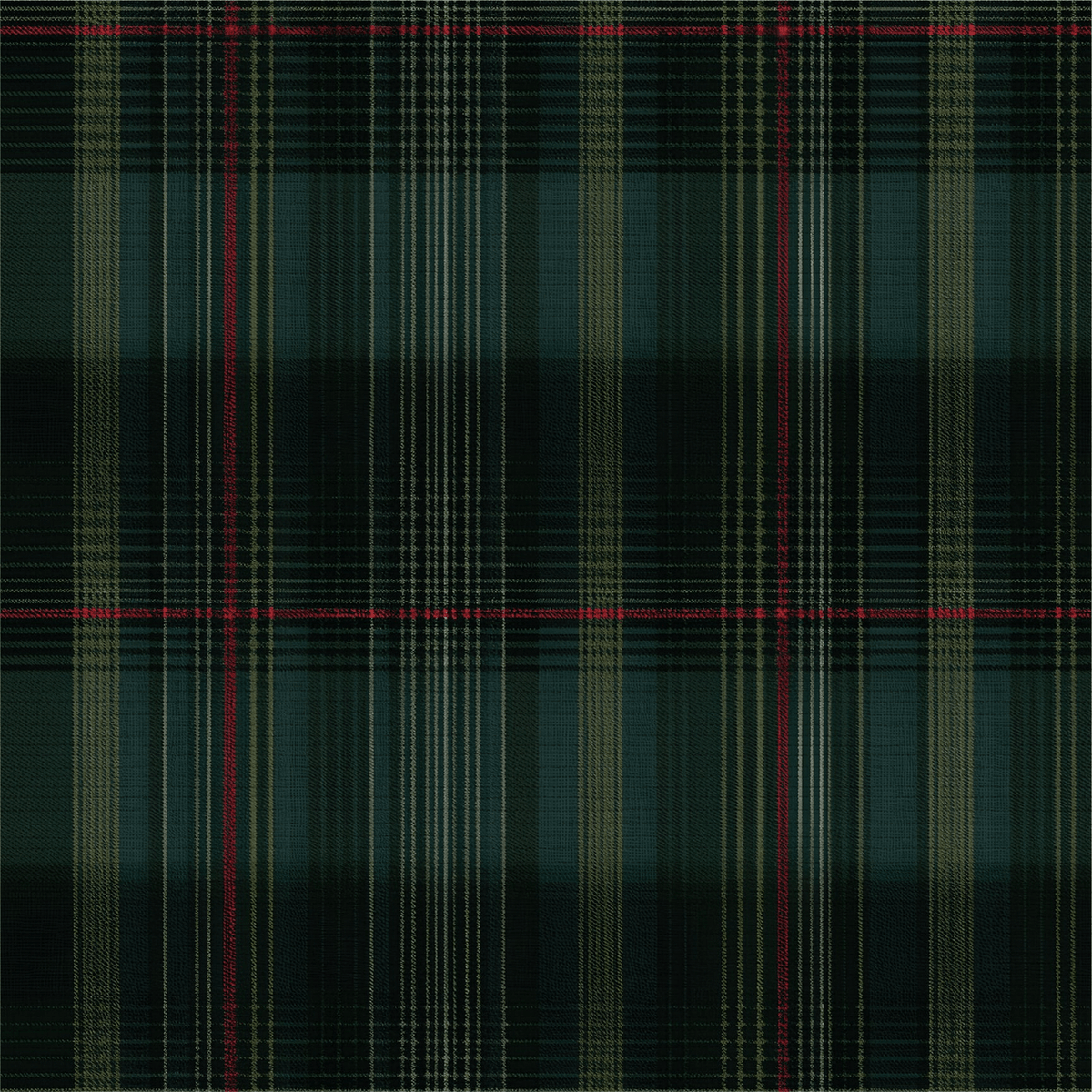 Classic Green Tartan Faux Grasscloth Wallpaper - Painted Paper