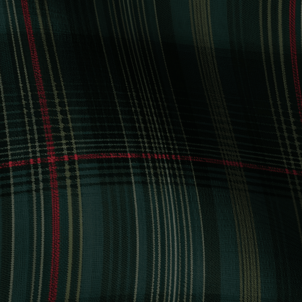 Classic Green Tartan Faux Grasscloth Wallpaper - Painted Paper