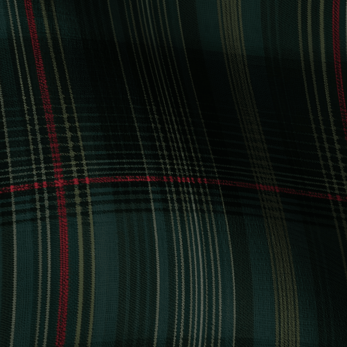 Classic Green Tartan Faux Grasscloth Wallpaper - Painted Paper