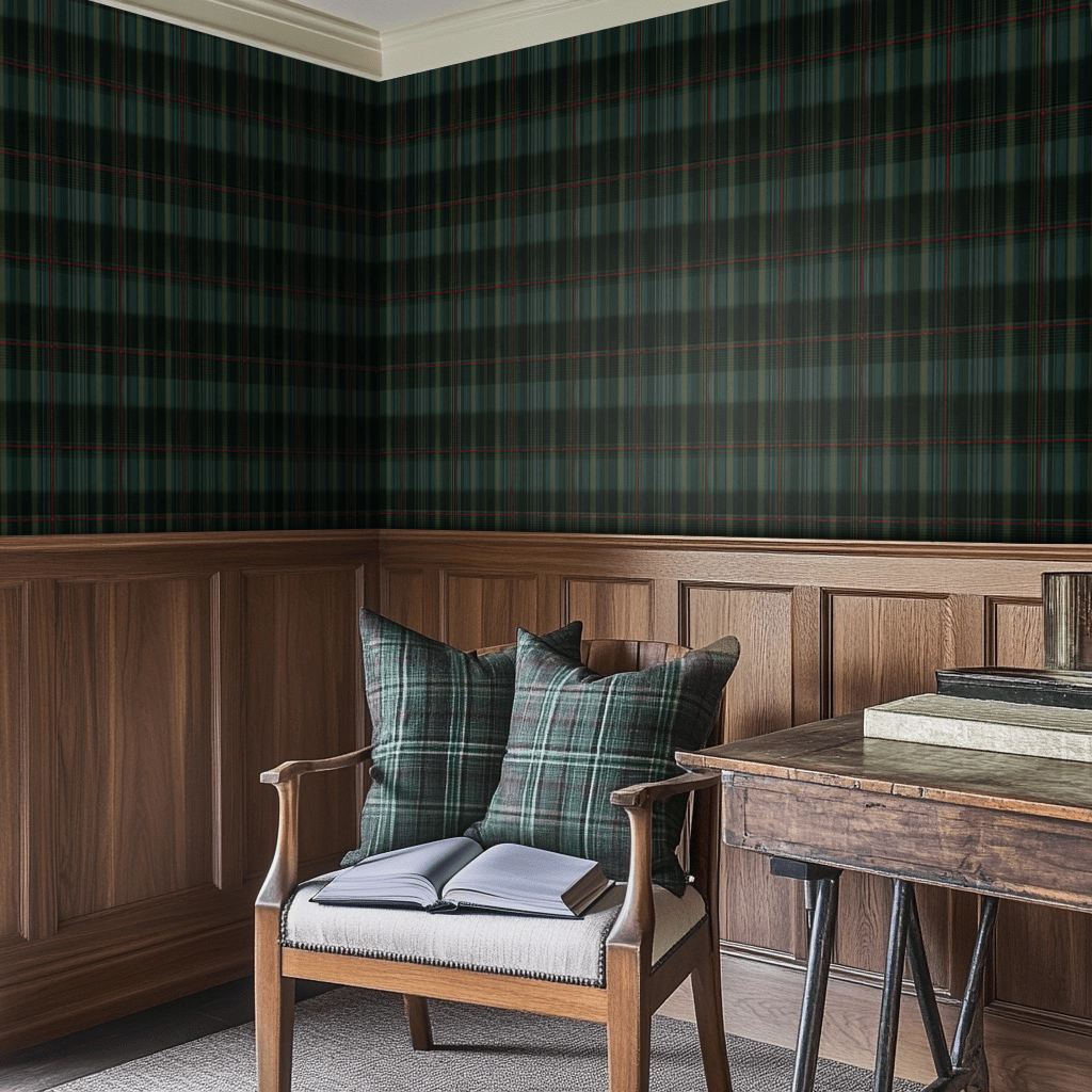 Classic Green Tartan Wallpaper - Painted Paper