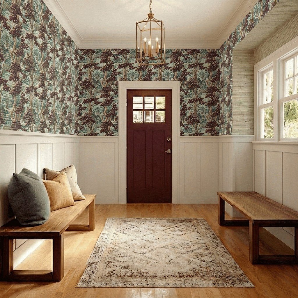 Claudia Faux Grasscloth Wallpaper - Painted Paper