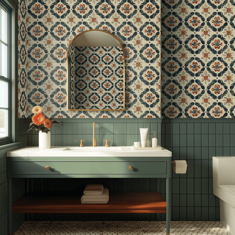 Claymoor Tile Wallpaper - Painted Paper