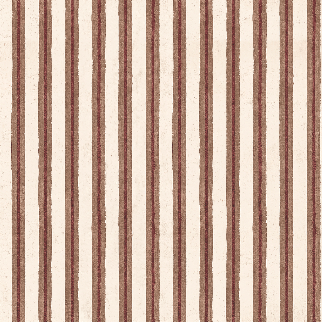 Clementine Ticking Stripe Wallpaper - Painted Paper