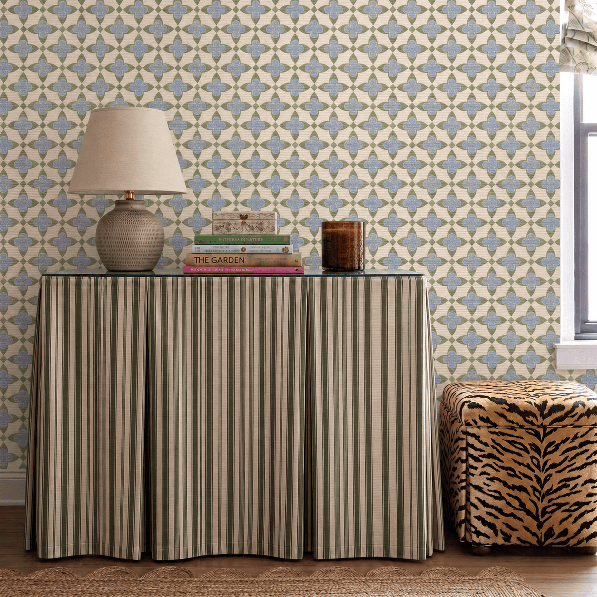 Clover Club Faux Grasscloth Wallpaper - Painted Paper