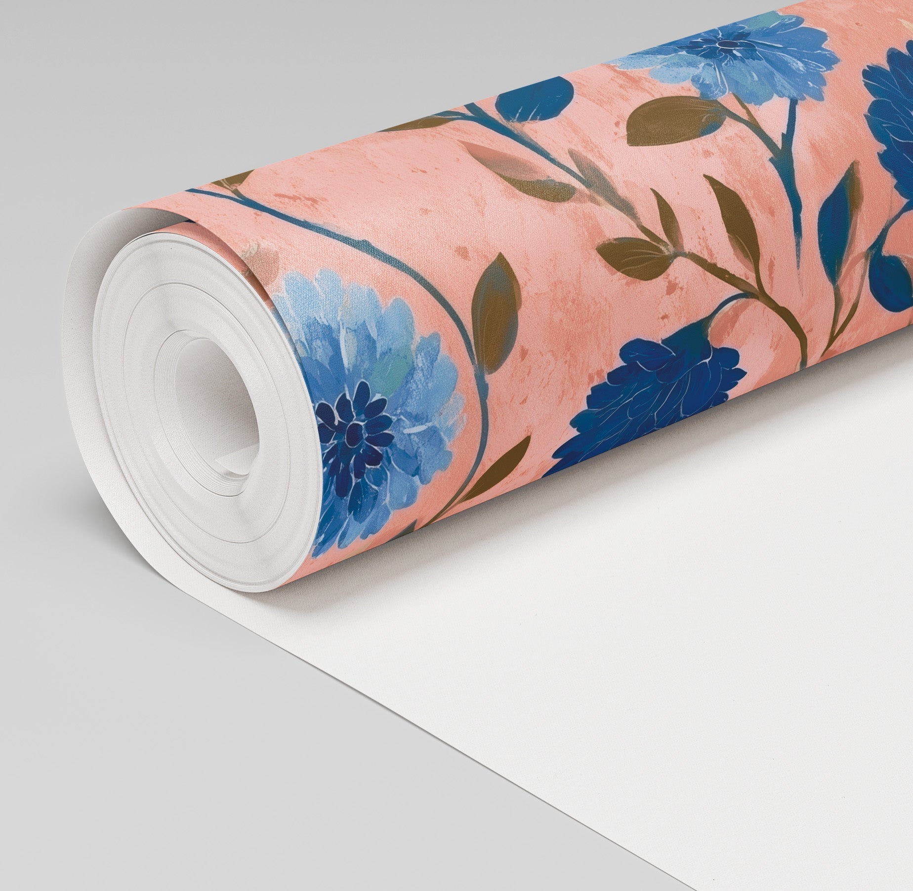 Cobalt Flora Wallpaper - Painted Paper