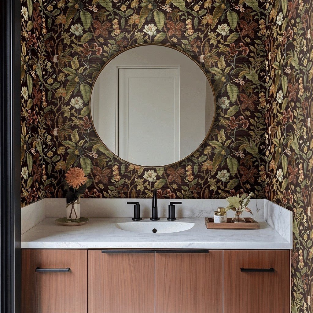 Cocoa Canopy Faux Grasscloth Wallpaper - Painted Paper