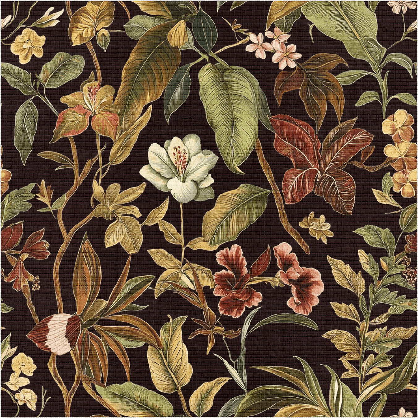 Cocoa Canopy Faux Grasscloth Wallpaper - Painted Paper