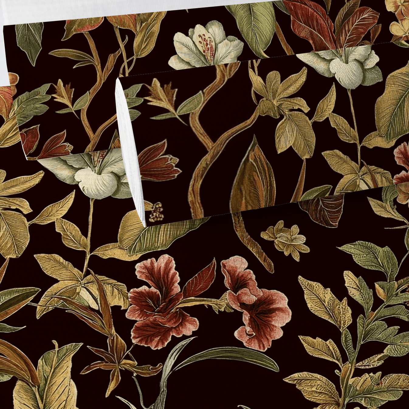 Cocoa Canopy Faux Grasscloth Wallpaper - Painted Paper
