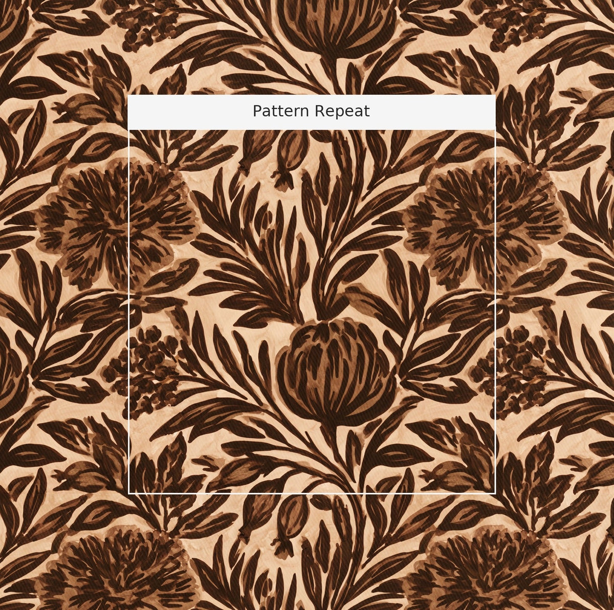 Cocoa Protea - Fabric - Painted Paper