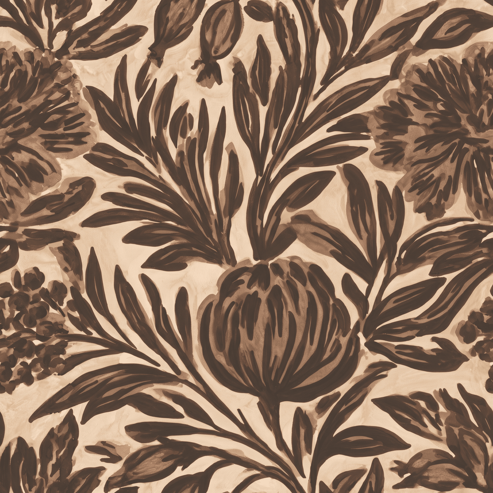 Cocoa Protea Wallpaper - Painted Paper