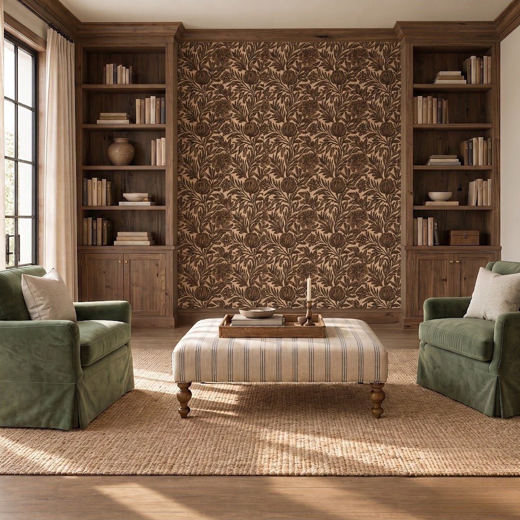 Cocoa Protea Wallpaper - Painted Paper