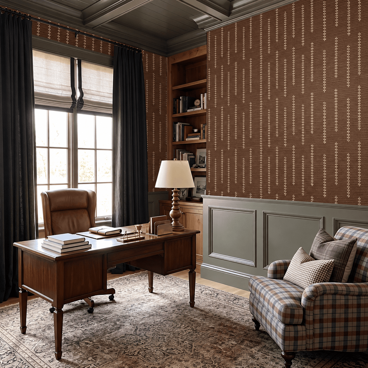 Connect the Dots Faux Grasscloth Wallpaper - Painted Paper