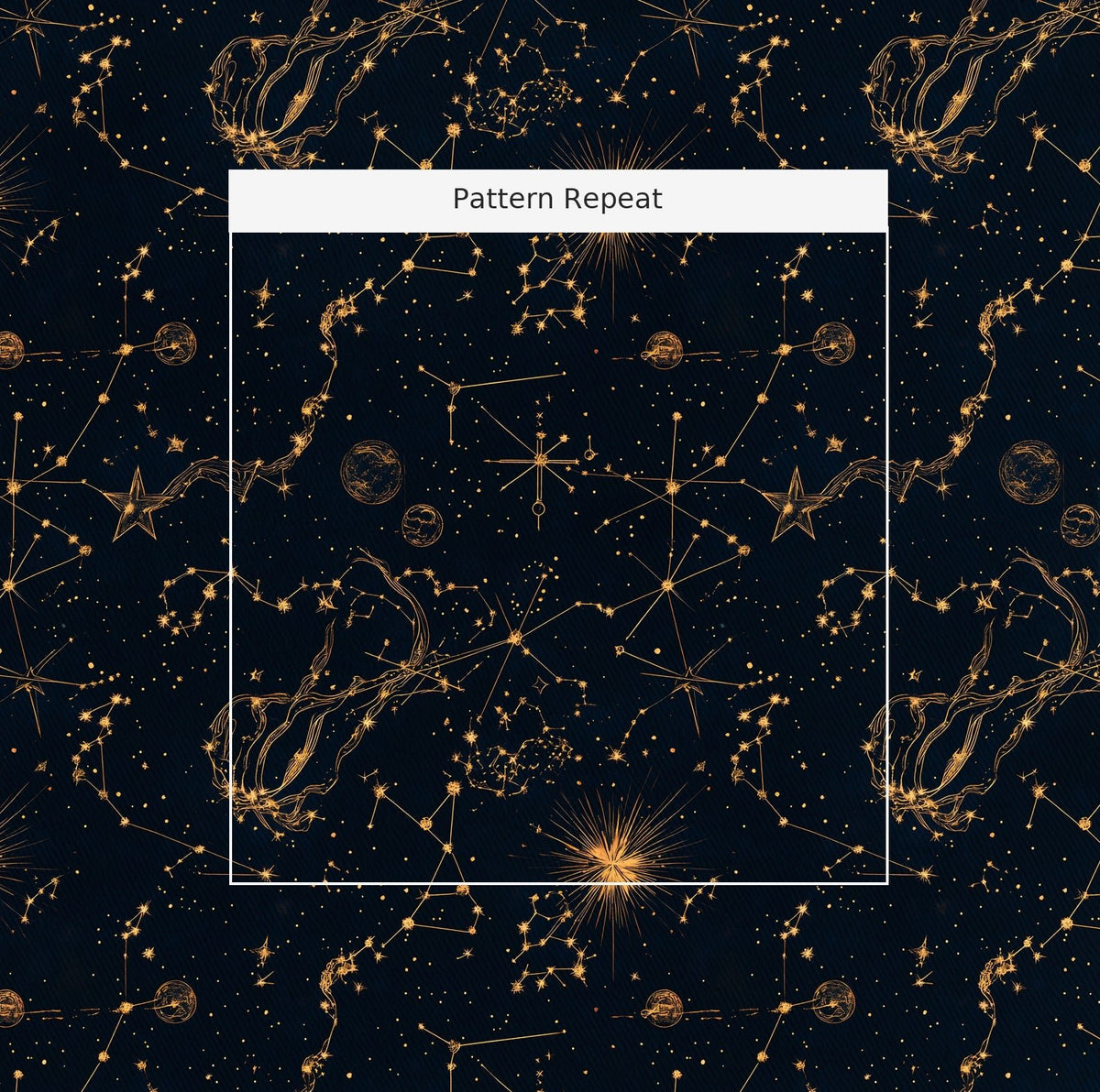 Constellation - Fabric - Painted Paper