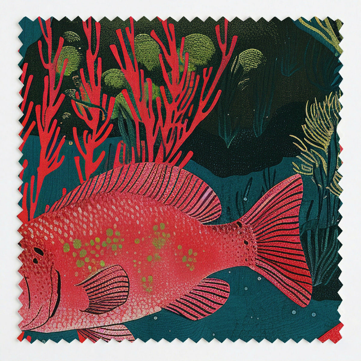 Coral Current - Fabric - Painted Paper