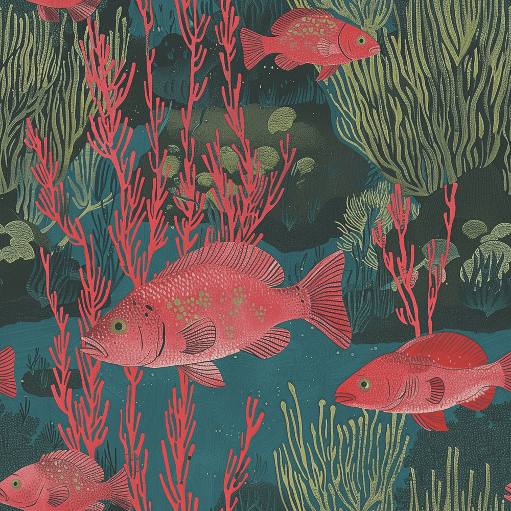 Coral Current Wallpaper - Painted Paper