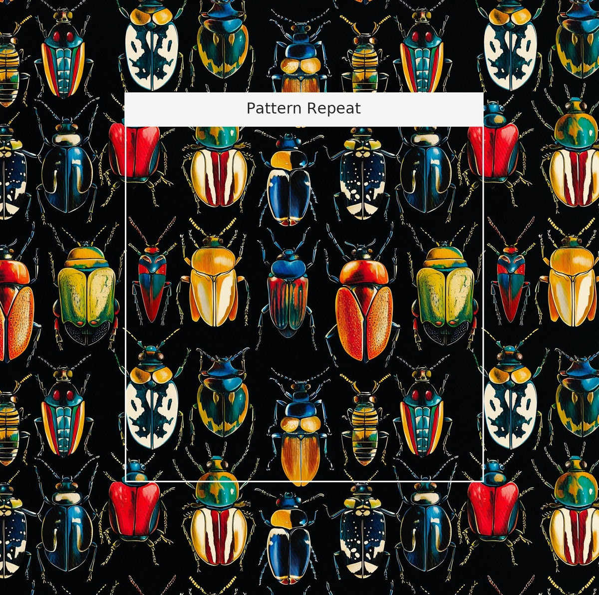 Corvus Beetles - Fabric - Painted Paper