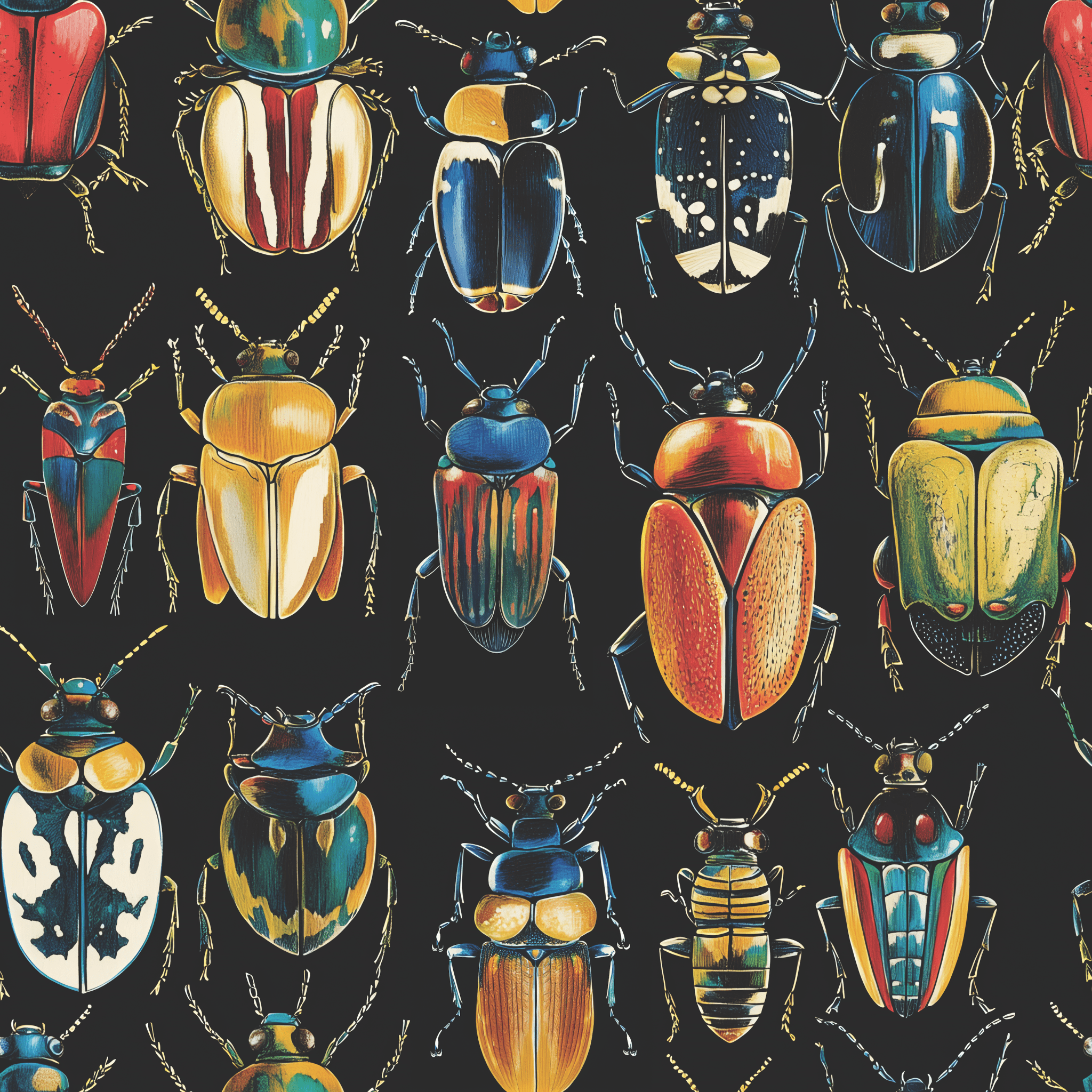 Corvus Beetles Wallpaper - Painted Paper
