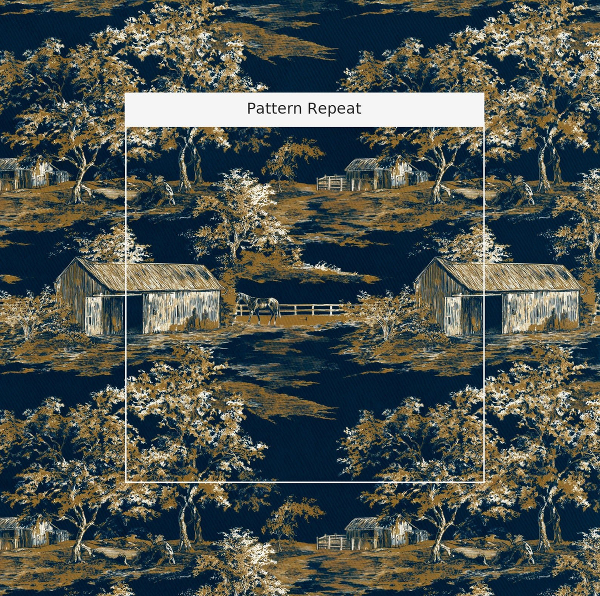Countryside Toile - Fabric - Painted Paper