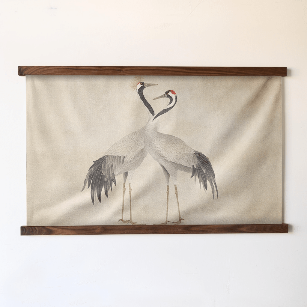 Crane Pair - Tapestry - Painted Paper