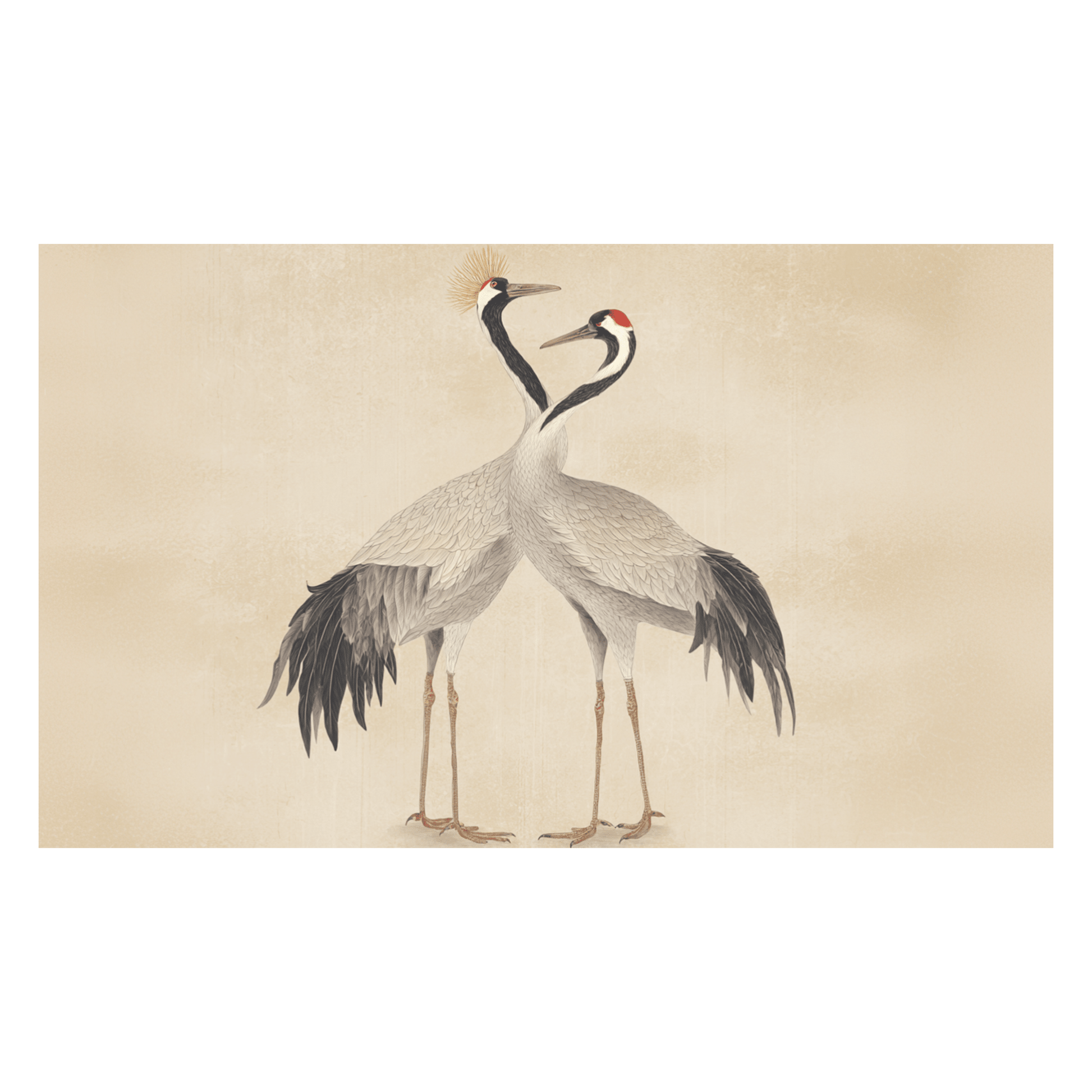 Crane Pair - Tapestry - Painted Paper