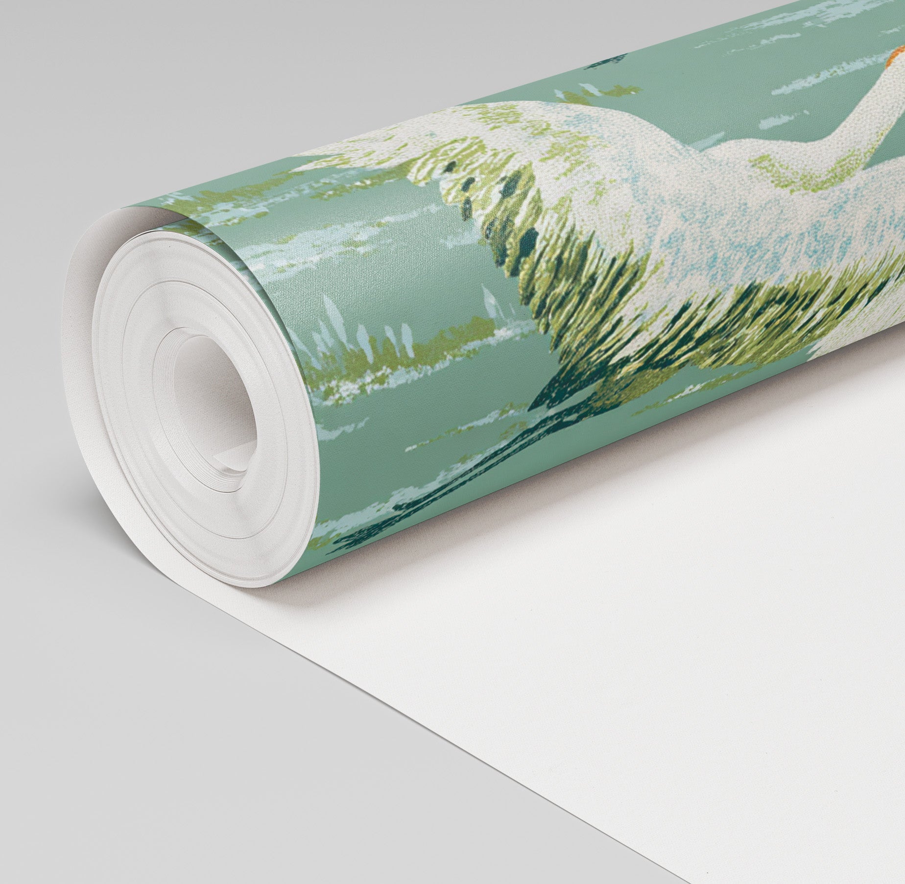 Cranes in Flight Wallpaper - Painted Paper
