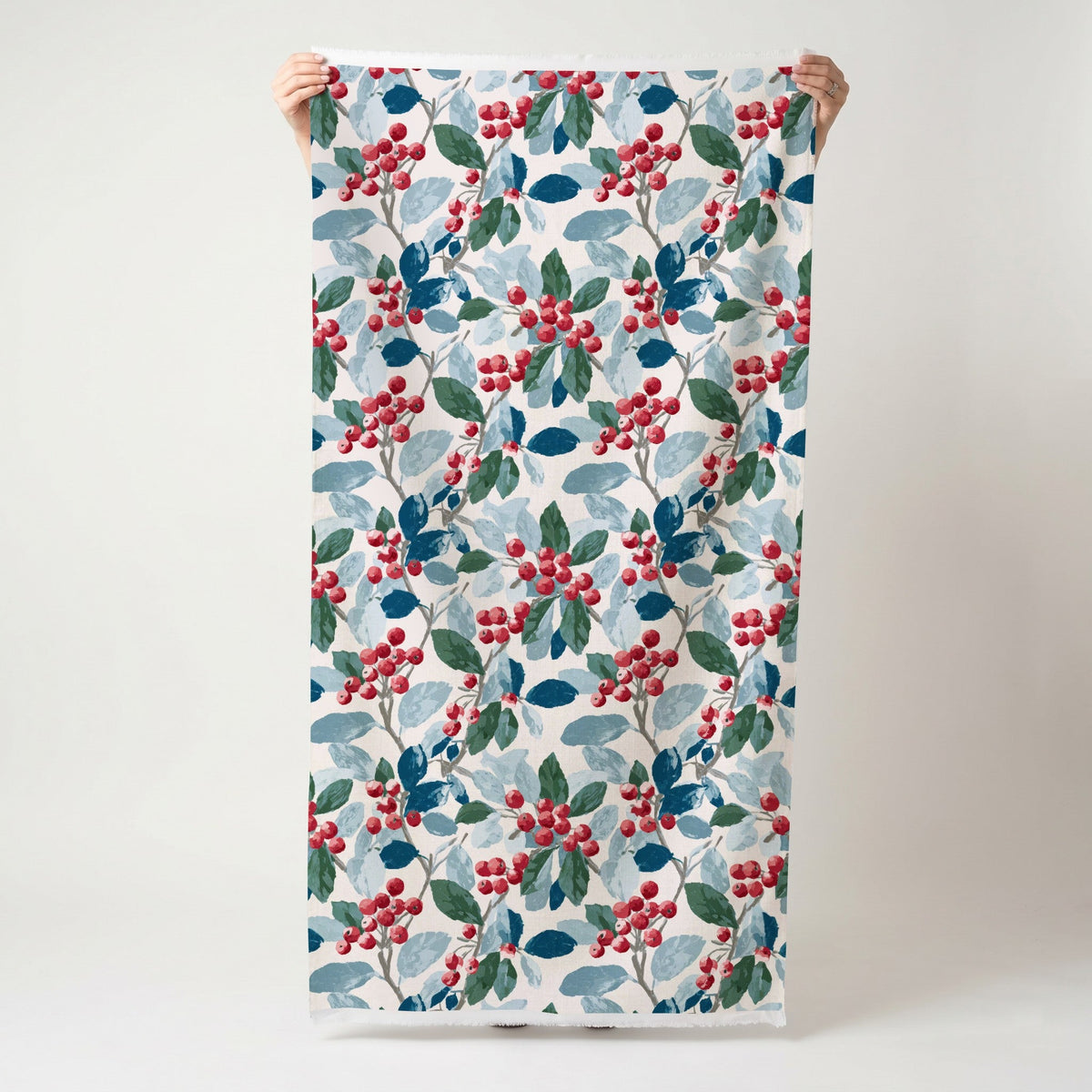 Crimson Berries - Fabric - Painted Paper