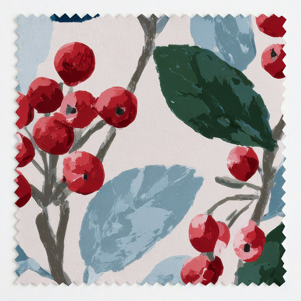 Crimson Berries - Fabric - Painted Paper