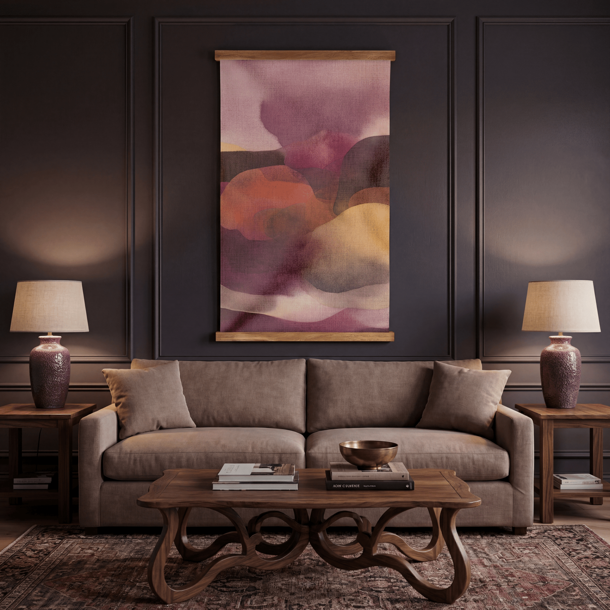Crimson Haze - Tapestry - Painted Paper