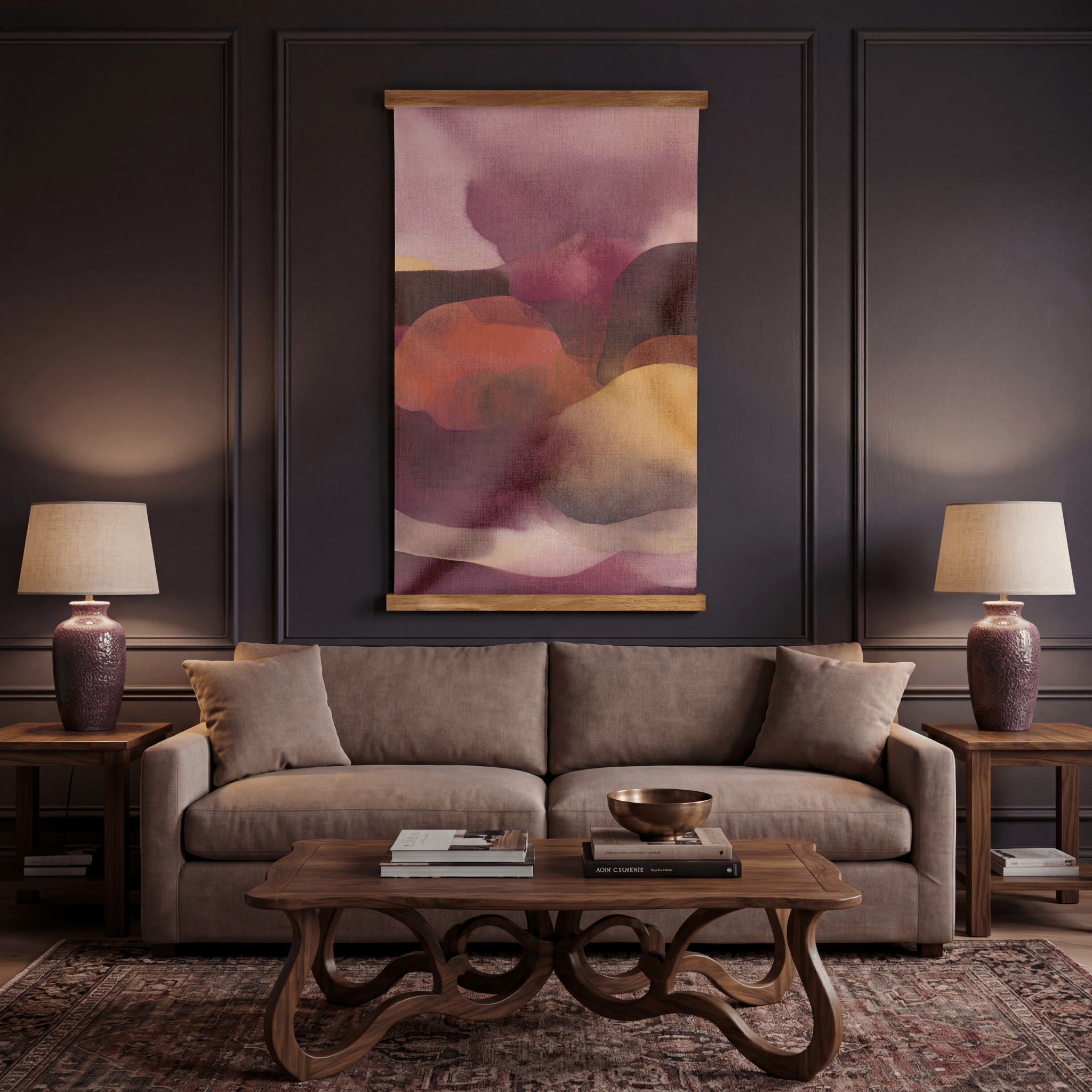 Crimson Haze - Tapestry - Painted Paper