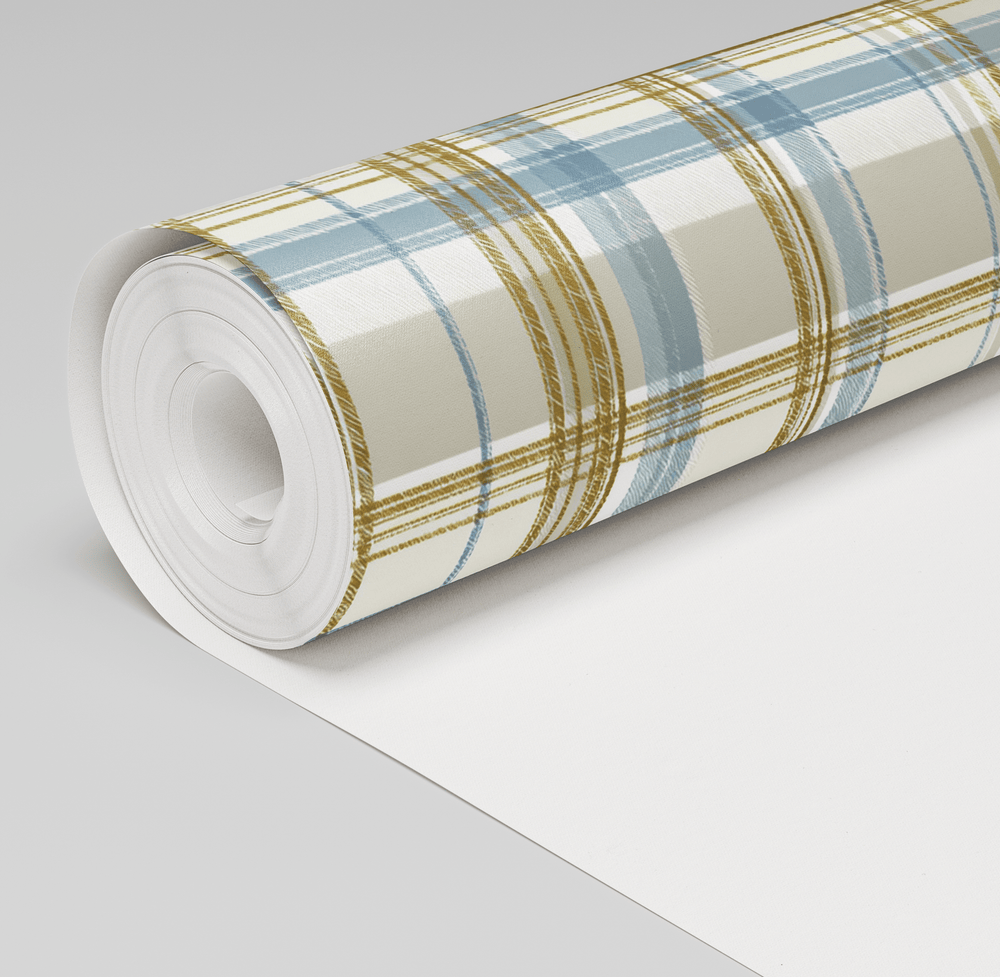 Cross Court Plaid Wallpaper - Painted Paper
