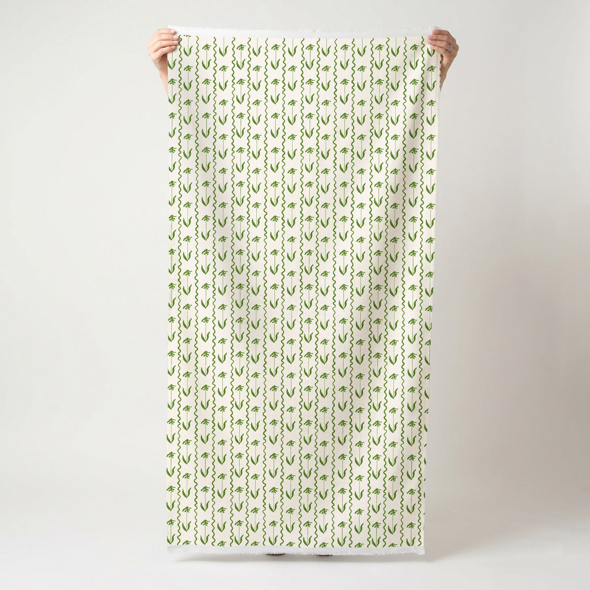 Curtsy - Green - Fabric - Painted Paper