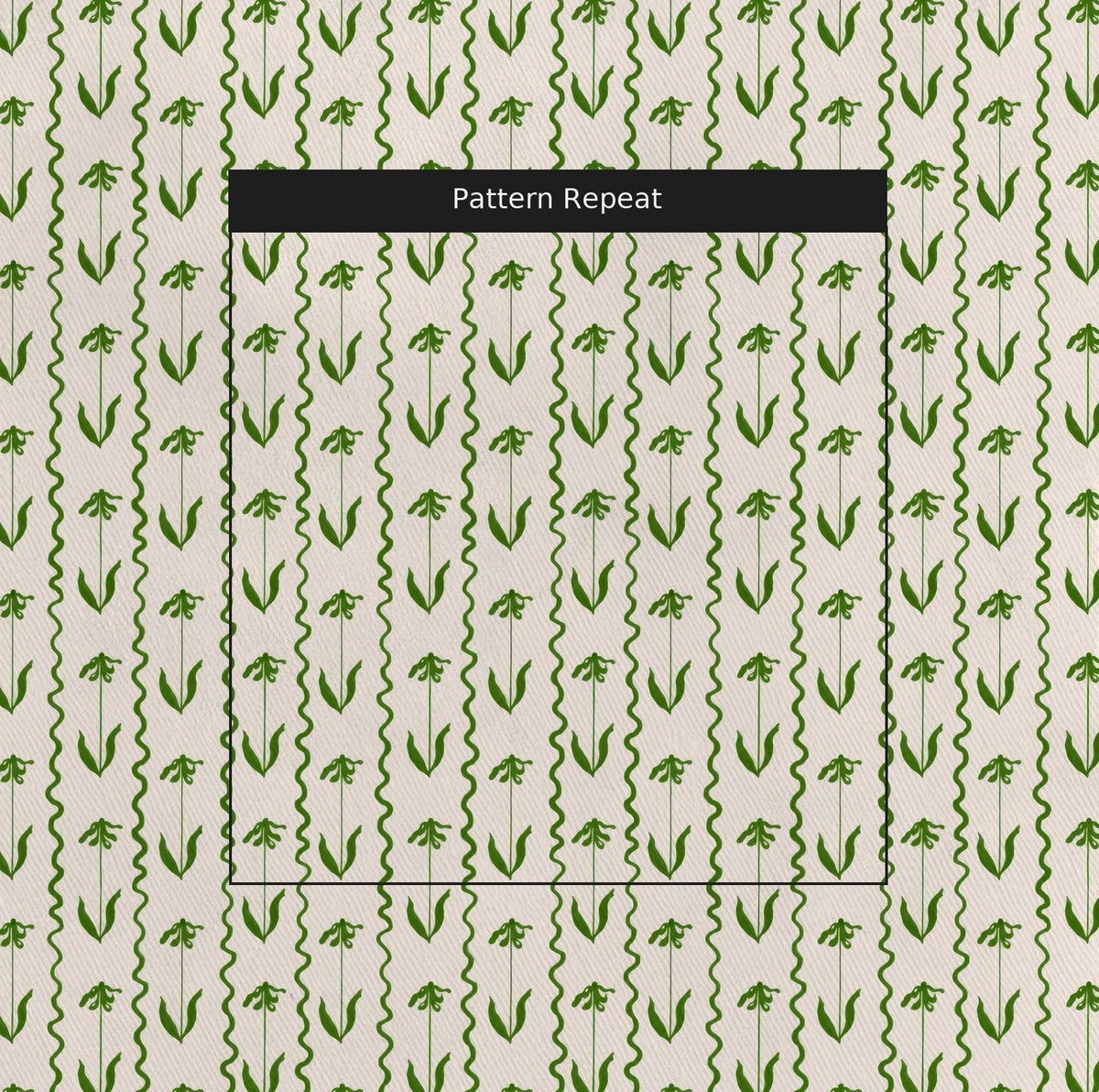 Curtsy - Green - Fabric - Painted Paper