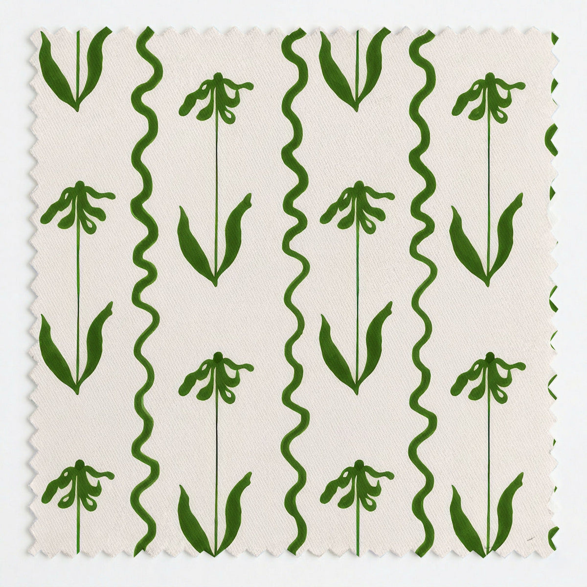Curtsy - Green - Fabric - Painted Paper