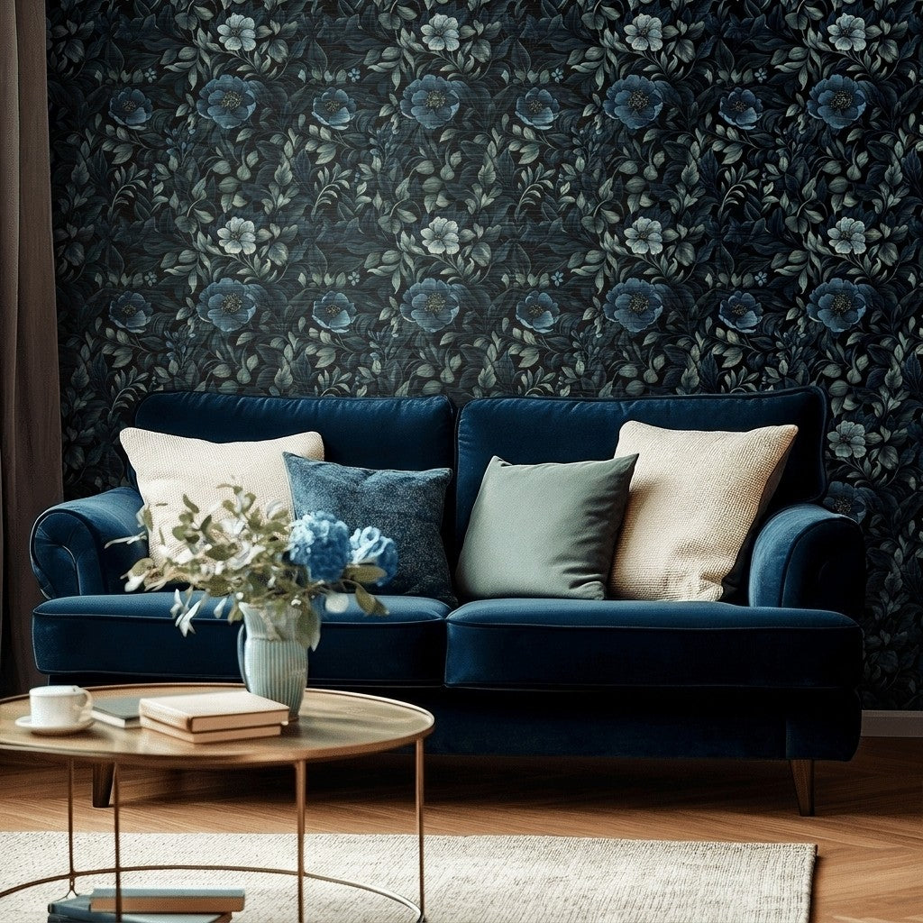 Duskwither Bloom Faux Grasscloth Wallpaper