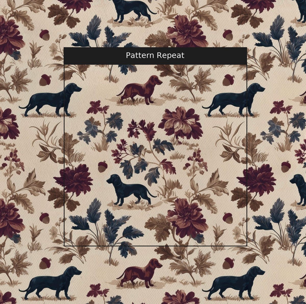 Dachshund Grove - Fabric - Painted Paper