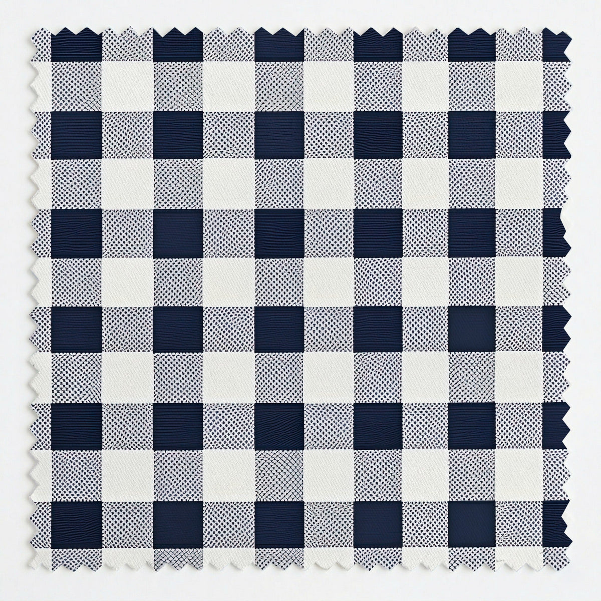 Dark Blue Vintage Gingham - Fabric - Painted Paper