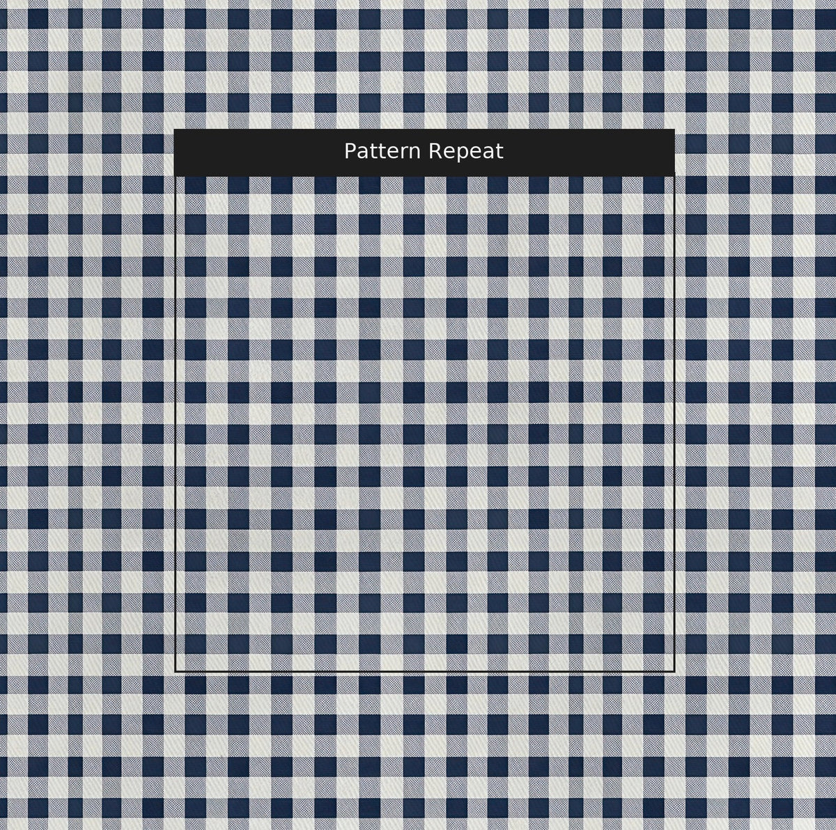 Dark Blue Vintage Gingham - Fabric - Painted Paper