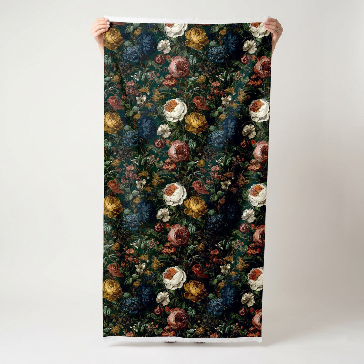 Darkened Peony - Fabric - Painted Paper