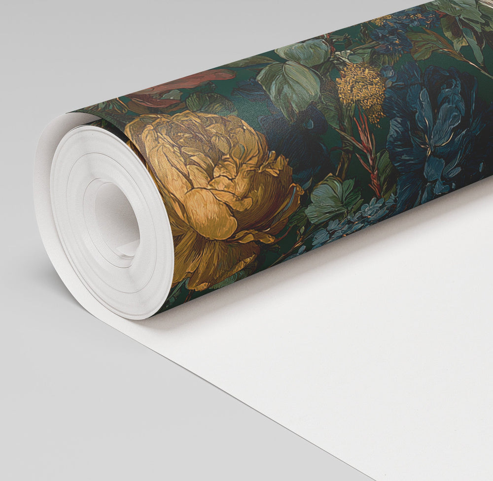 Darkened Peony Wallpaper - Painted Paper