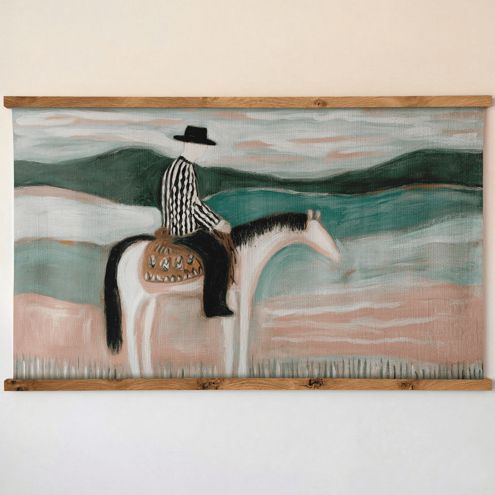 Desert Cowboy - Tapestry - Painted Paper