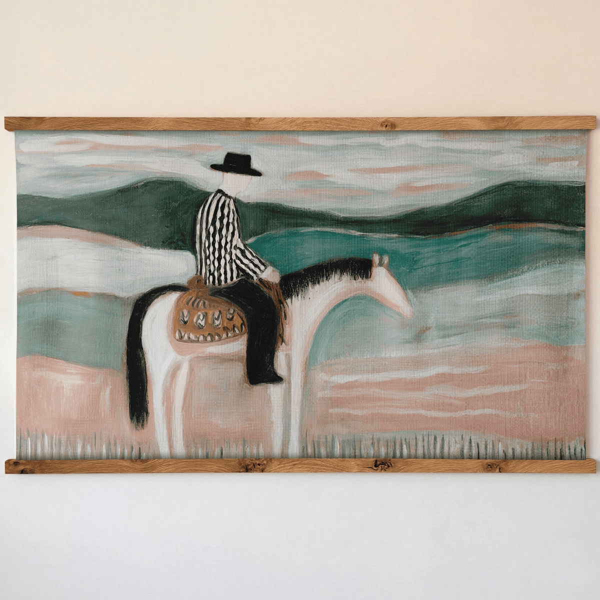 Desert Cowboy - Tapestry - Painted Paper