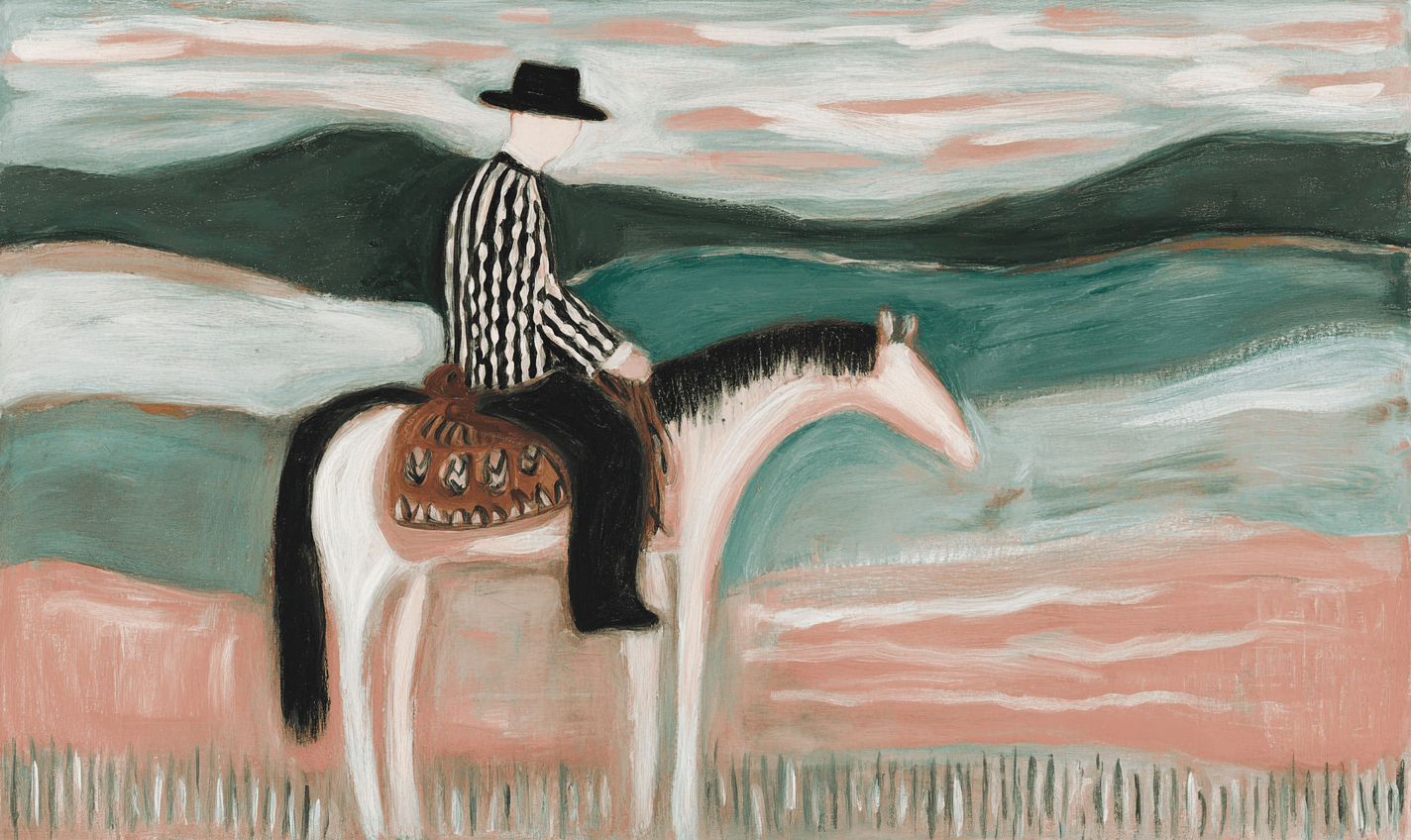 Desert Cowboy - Tapestry - Painted Paper