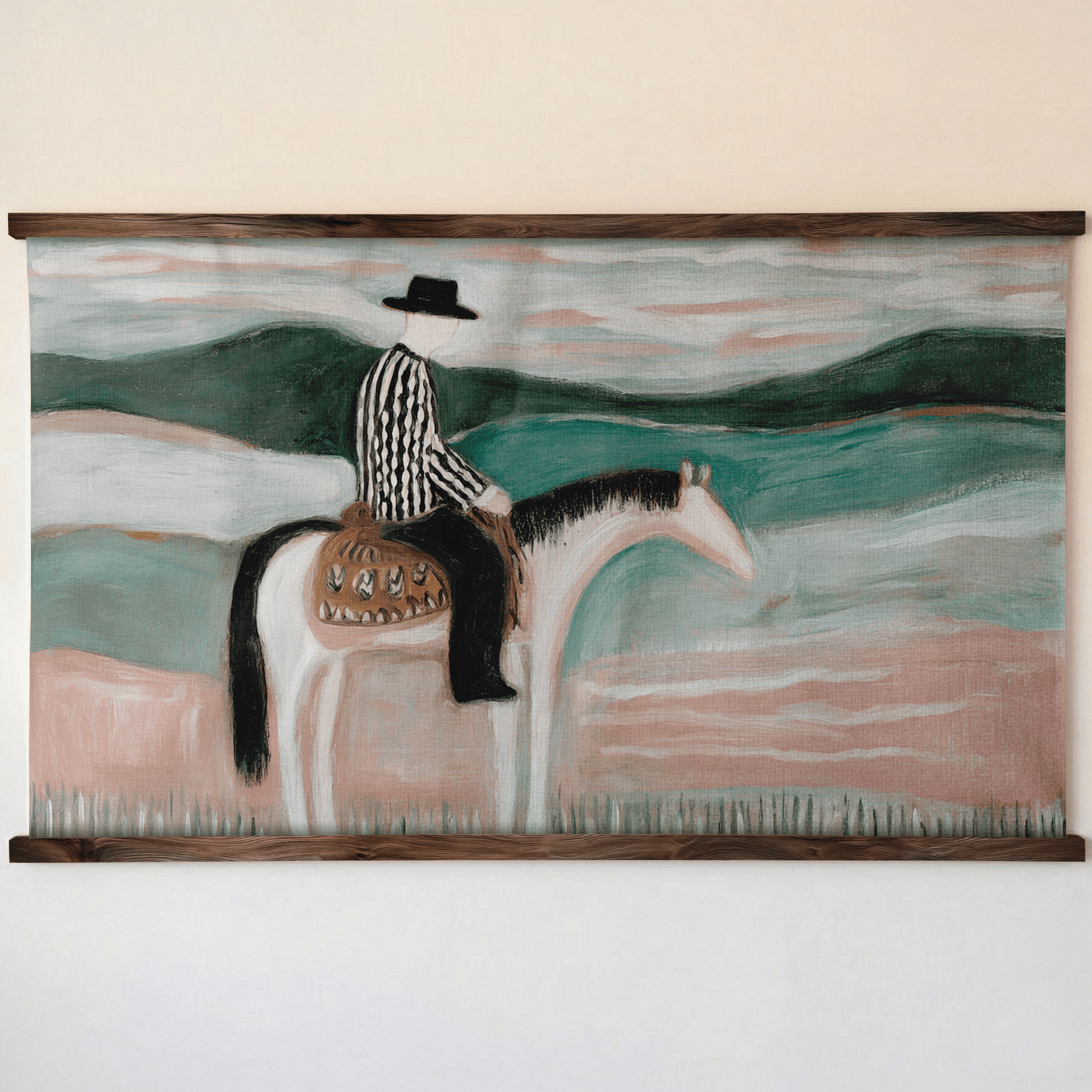 Desert Cowboy - Tapestry - Painted Paper