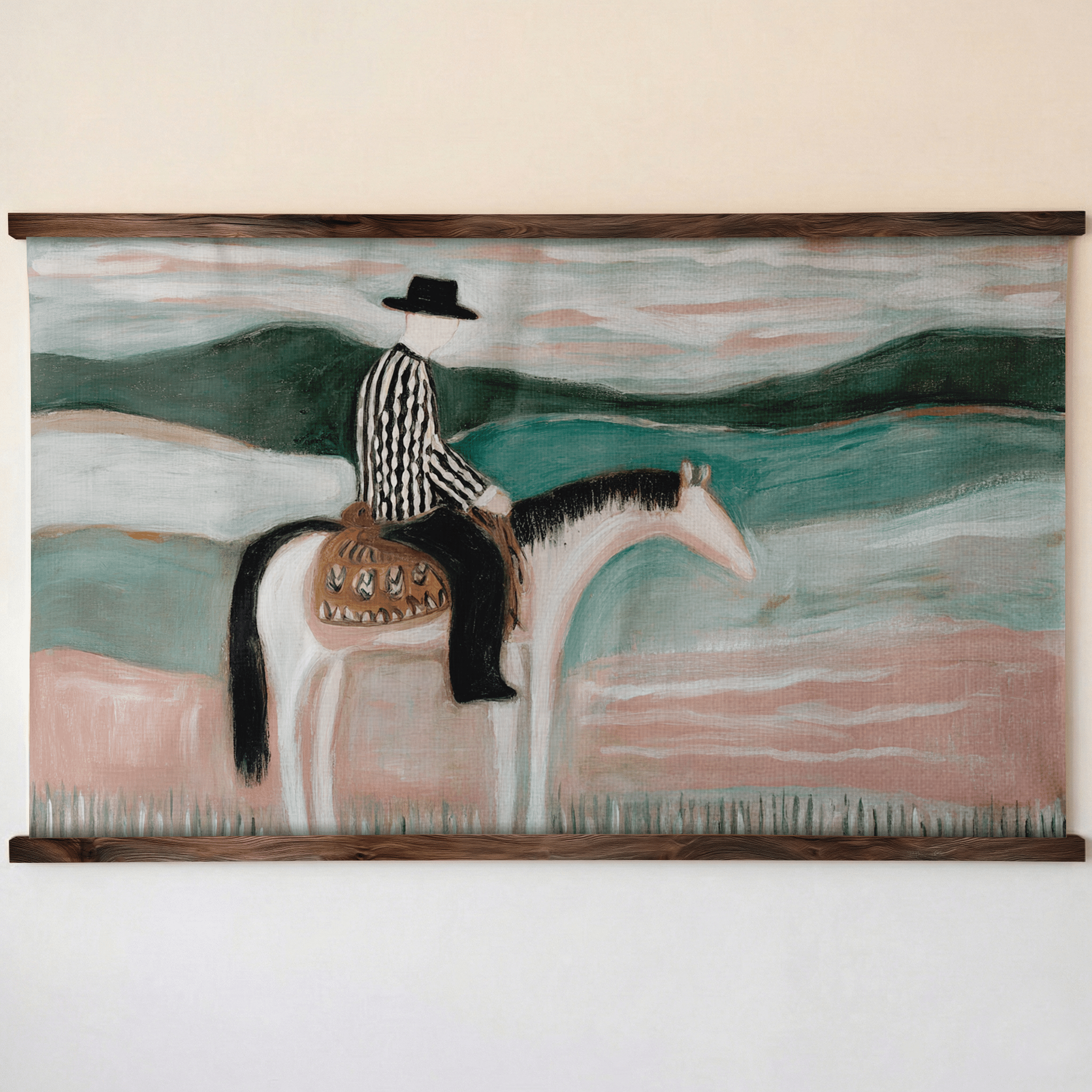 Desert Cowboy - Tapestry - Painted Paper