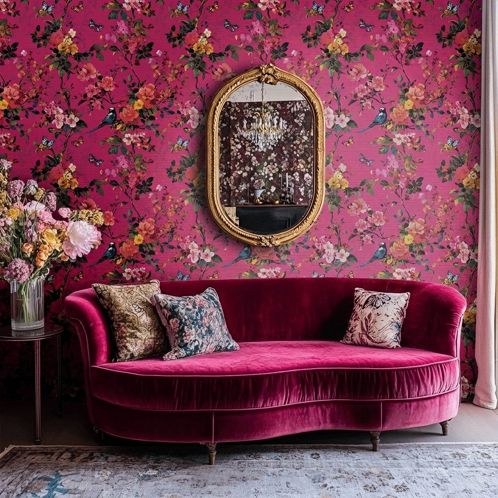 Zinnia Faux Grasscloth Wallpaper