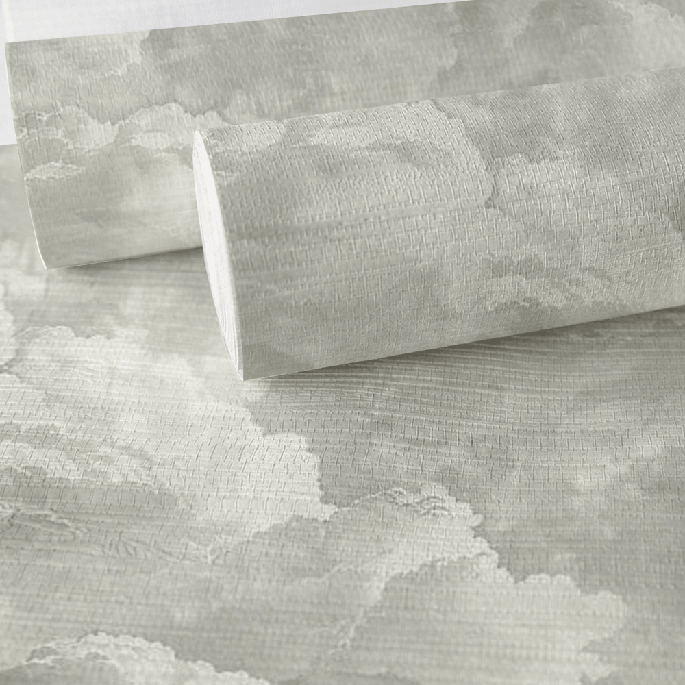 Dior Clouds Faux Grasscloth Wallpaper - Painted Paper