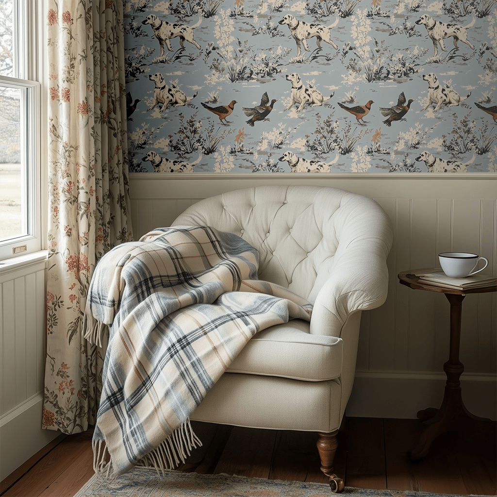 Dog Days Toile Wallpaper - Painted Paper