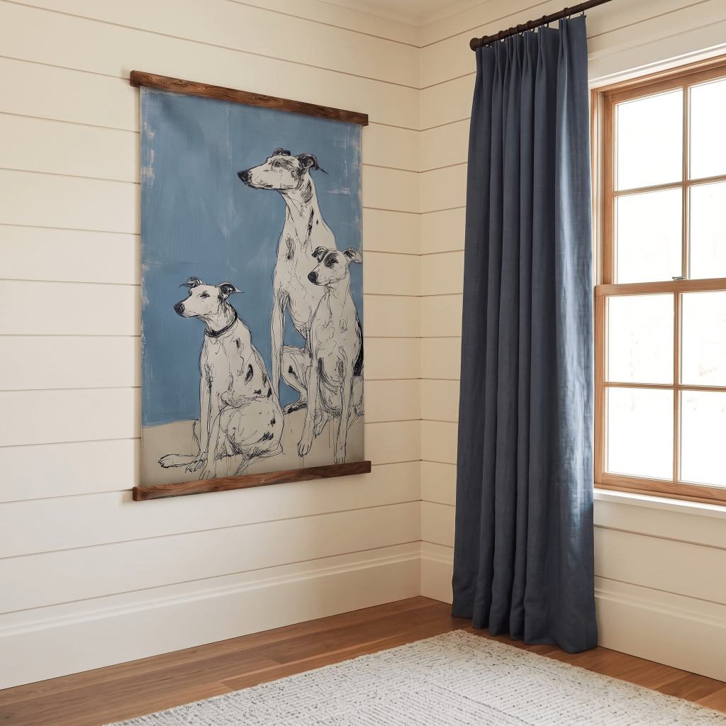 Doodled Dogs - Tapestry - Painted Paper